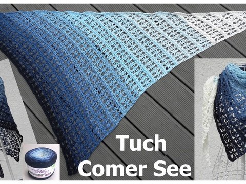 Tuch "Comer See" mit 1 Bobbel Woolly Hugs-COTTON häkeln