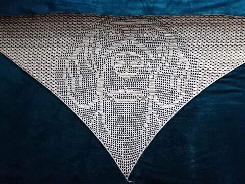 Motivtuch Weimaraner, Dreieckstuch, Häkelanleitung