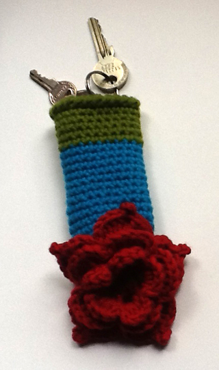 Schlüsseltäschchen mit Rose