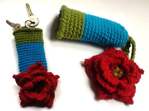 Schlüsseltäschchen mit Rose