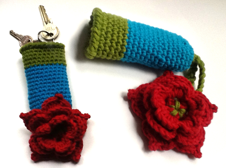 Schlüsseltäschchen mit Rose