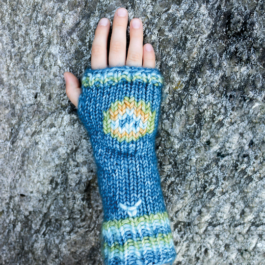 Armstulpen/Handschuhe Pfau - für Kinder 5-6 Jahre Strickanleitung