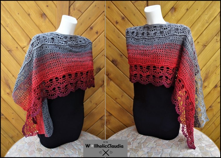 Häkelanleitung Tuch " Vesuv"