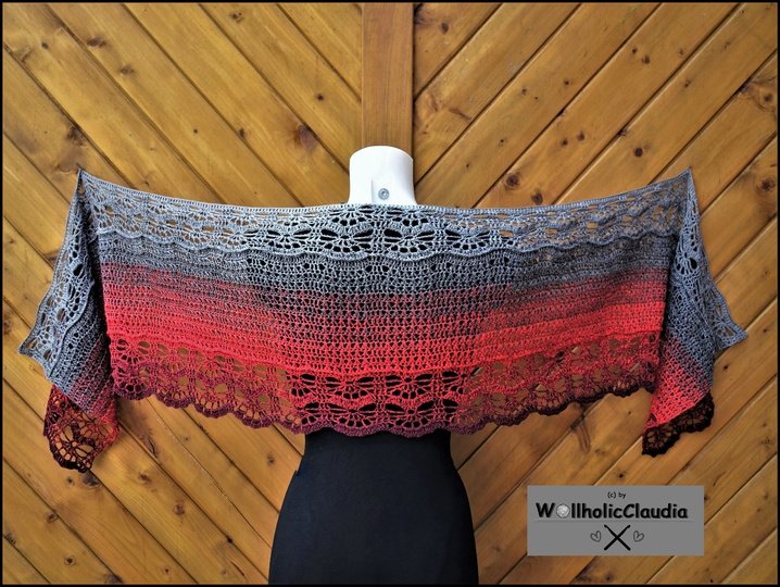 Häkelanleitung Tuch " Vesuv"