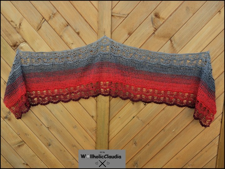 Häkelanleitung Tuch " Vesuv"