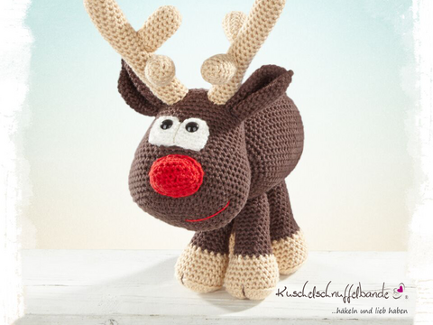 Häkelanleitung Kuschelschnuffelbande Rentier "Knut"