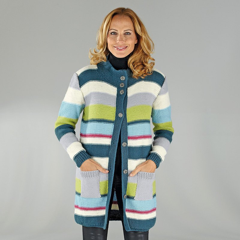 Strickanleitung Damenlongjacke "Sporty" 758003 - Bild 2