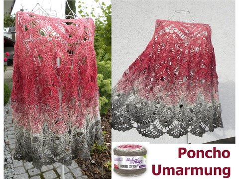 Poncho "UMARMUNG" mit 1 Bobbel Woolly Hugs häkeln