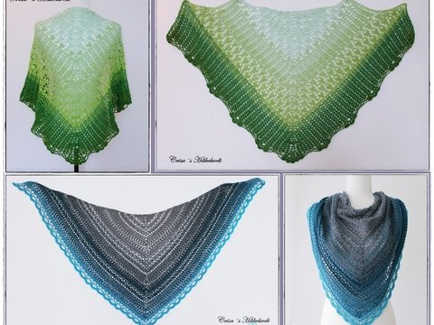 Häkelanleitung 2er Set - Sparset Dreieckstuch