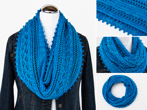 Knitting Pattern PDF Loop – airy lace scarf with picot edge