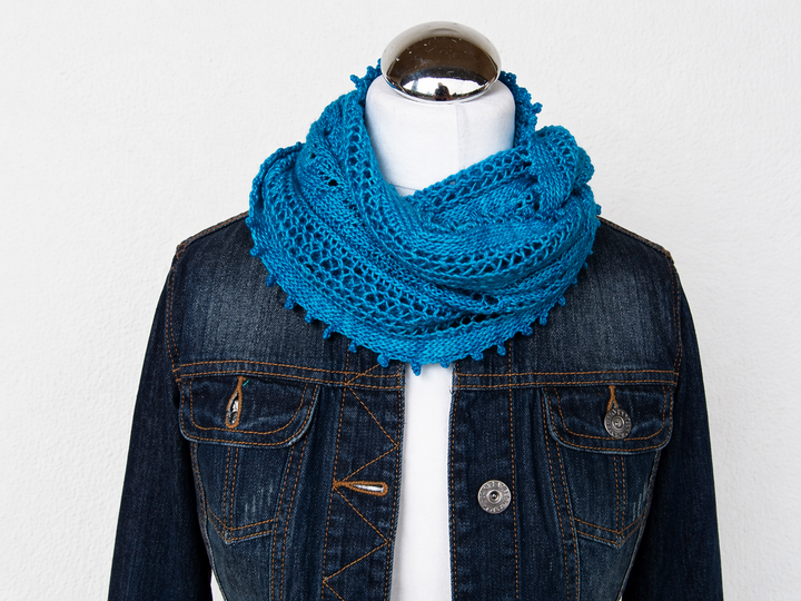 Strickanleitung Loop – luftiger Lace-Schal mit Picot-Kante Sommerloop