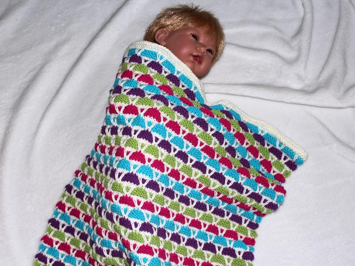 Strickanleitung Babydecke, Plaid, Krabbeldecke, Spieldecke farbenfroh