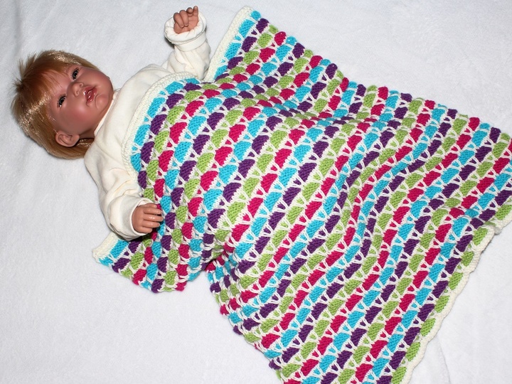 Strickanleitung Babydecke, Plaid, Krabbeldecke, Spieldecke farbenfroh