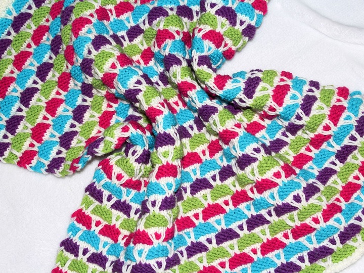 Strickanleitung Babydecke, Plaid, Krabbeldecke, Spieldecke farbenfroh