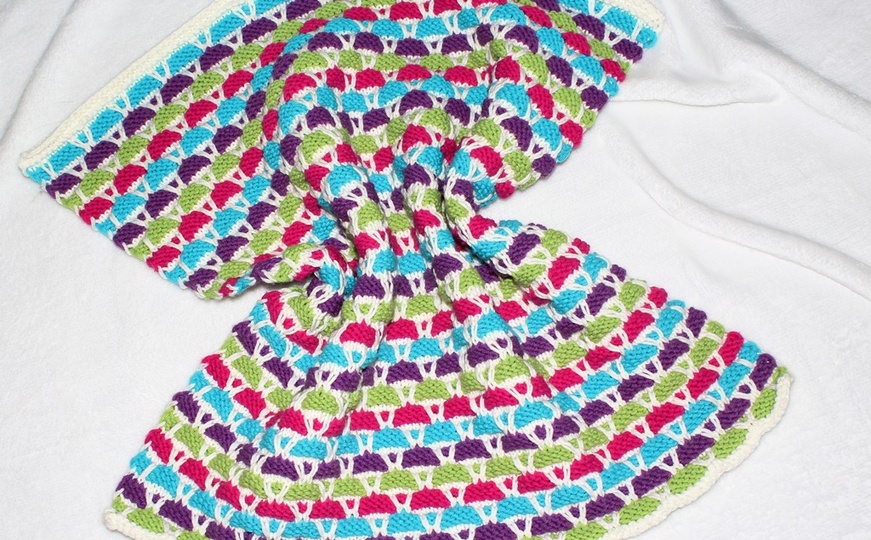 Strickanleitung Babydecke, Plaid, Krabbeldecke, Spieldecke farbenfroh