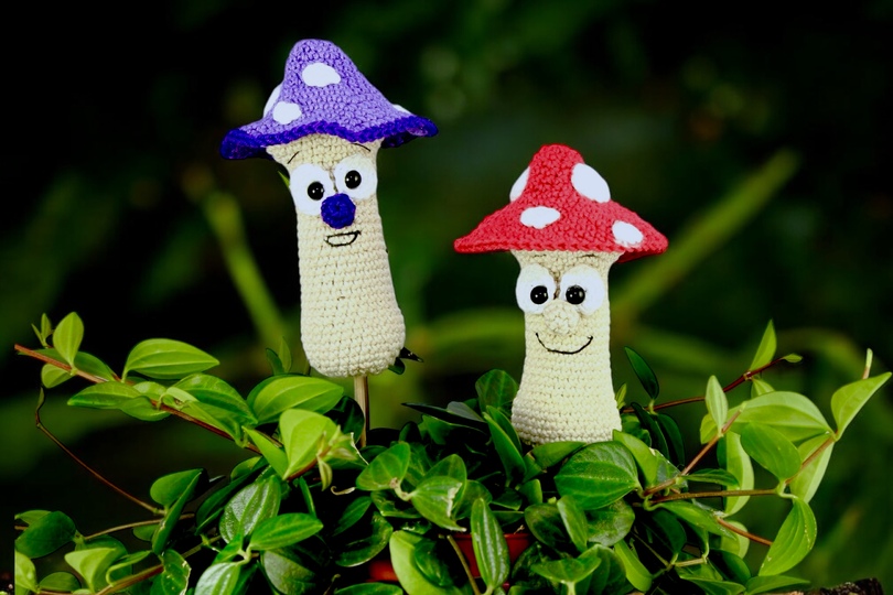 Lustige Fliegenpilze - Häkelanleitung