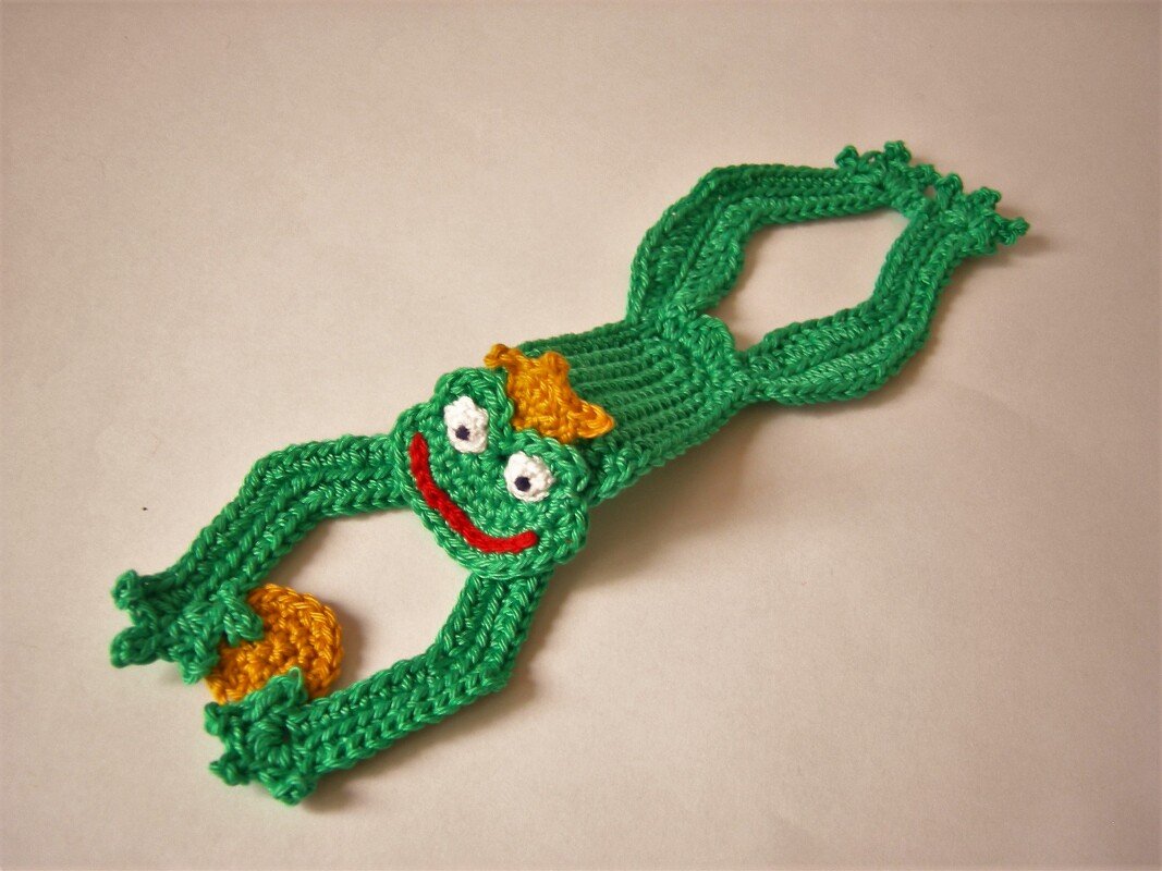 Häkelanleitung Lesezeichen Froschkönig