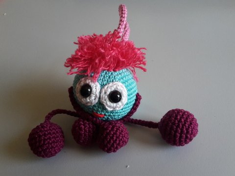 Häkelanleitung Anhänger Wuschel