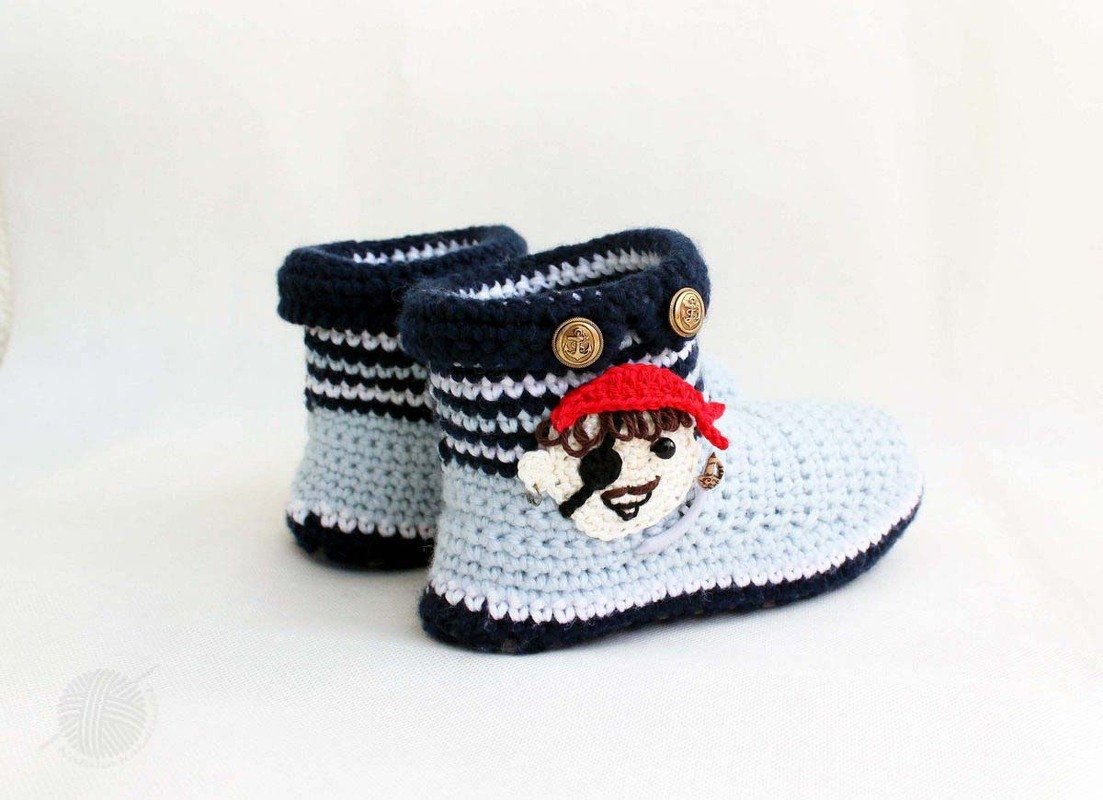 warme Hüttenschuhe für Kinder "Pirat", Gr. 17-34 - Bild 2