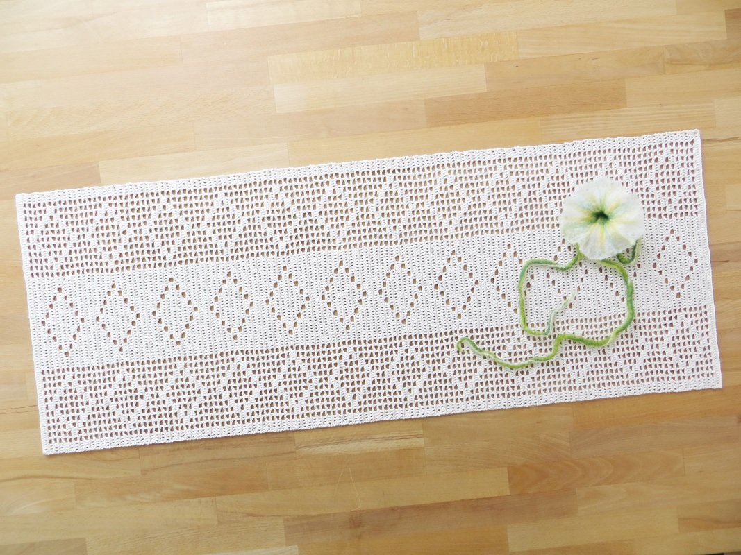 Häkelanleitung - Tischläufer Rautenmuster - Bild 5