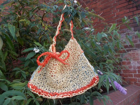 Strickanleitung für Shopper, Tasche, Beutel, aus RAFFIA-Band