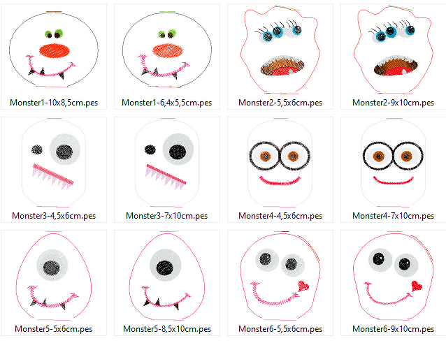 Monster ITH Anhänger + Kissen Stickdatei  in 6cm und 10cm - Bild 11