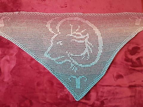 Motivtuch Widder, Sternzeichen , Dreieckstuch, Häkelanleitung