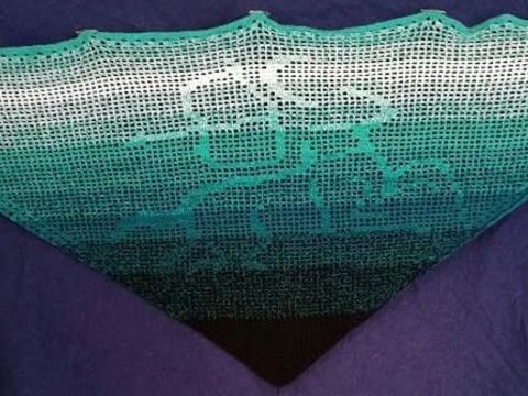 Motivtuch Schütze, Sternzeichen, Dreieckstuch, Häkelanleitung