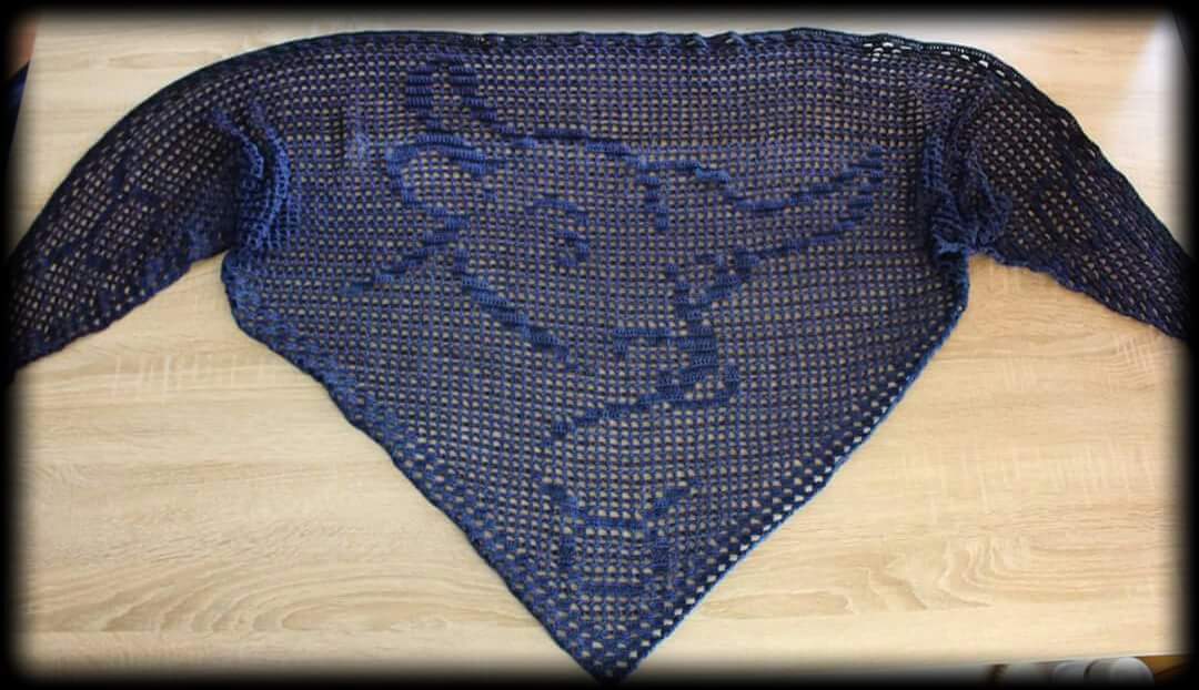 Motivtuch Stier, Sternzeichen, Dreieckstuch, Häkelanleitung - Bild 2