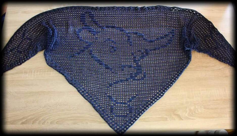 Motivtuch Stier, Sternzeichen, Dreieckstuch, Häkelanleitung