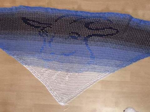 Motivtuch Steinbock, Sternzeichen, Dreieckstuch, Häkelanleitung