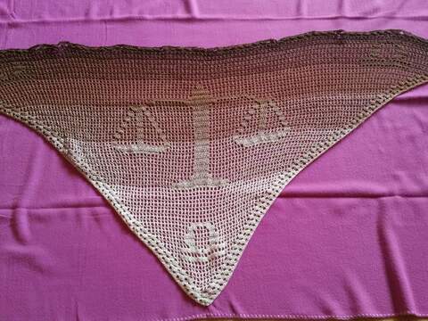 Motivtuch Waage, Sternzeichen, Dreieckstuch, Häkelanleitung