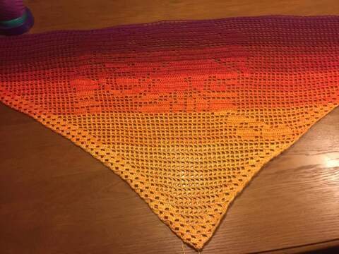 Motivtuch Löwe, Sternzeichen, Dreieckstuch, Häkelanleitung