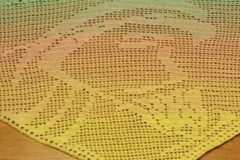 Motivtuch Jungfrau, Sternzeichen, Dreieckstuch, Häkelanleitung