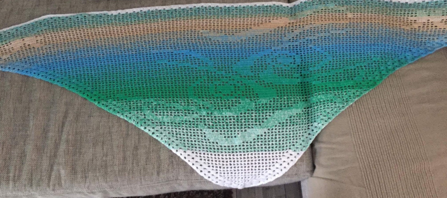 Motivtuch Fisch, Sternzeichen, Dreieckstuch, Häkelanleitung