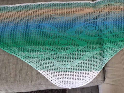 Motivtuch Fisch, Sternzeichen, Dreieckstuch, Häkelanleitung