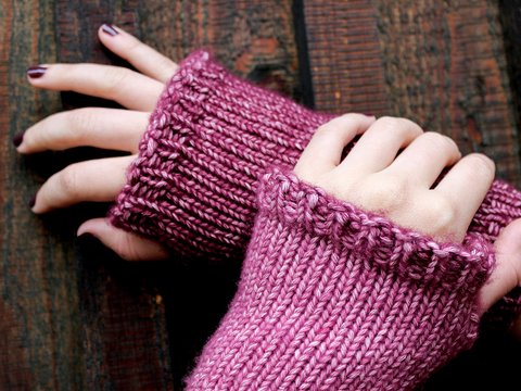 Armstulpen Flamingo zum Wenden Strickanleitung