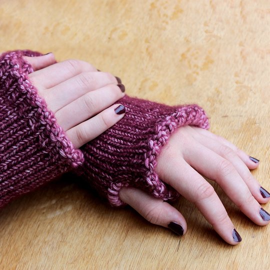 Armstulpen Flamingo zum Wenden Strickanleitung