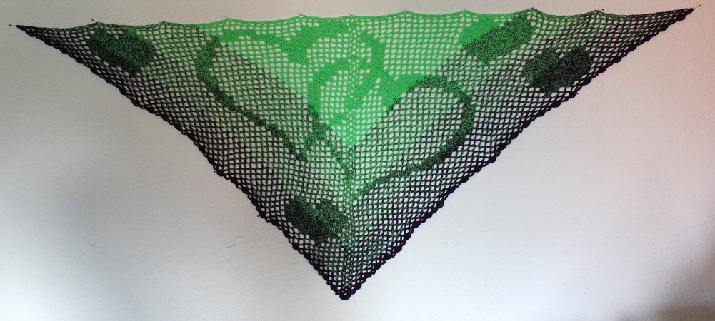 Crochet Pattern: Shawl "Shiny Hearts"