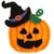 Pumpkin + Hat Halloween crochet Applique Pattern