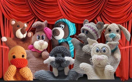 Häkelanleitung Handpuppen - Set