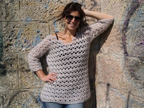 Lace-Pulli luftig-leicht (Gr. S/M und L/XL, leicht an alle Größen anzupassen)