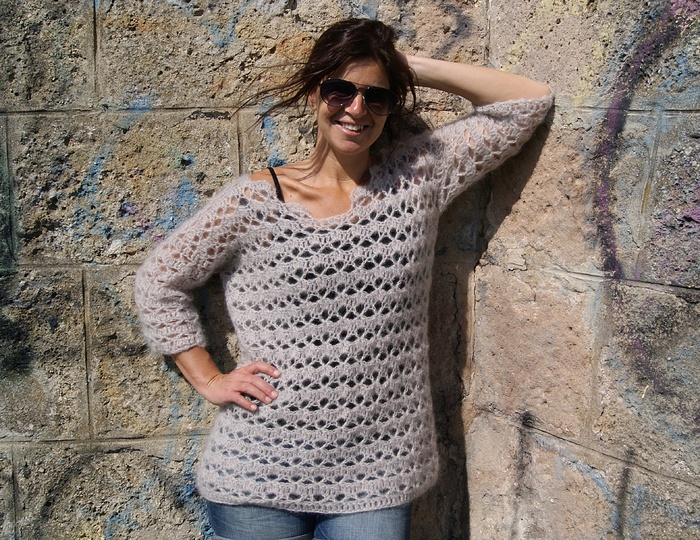 Lace-Pulli luftig-leicht (Gr. S/M und L/XL, leicht an alle Größen anzupassen)