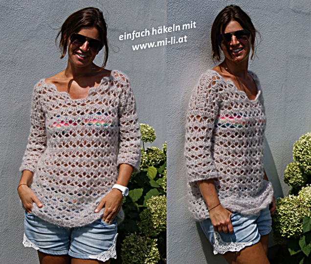 Lace-Pulli luftig-leicht (Gr. S/M und L/XL, leicht an alle Größen anzupassen)