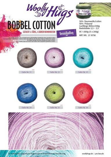 Schulterwärmer "Fächerspiel" aus 1 Woolly Hugs Bobbel-Cotton gestrickt