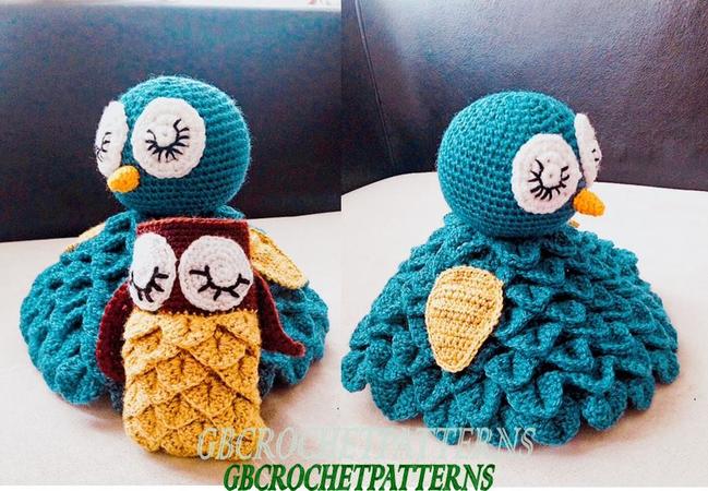 Crochet Pattern owl snuggle blanket