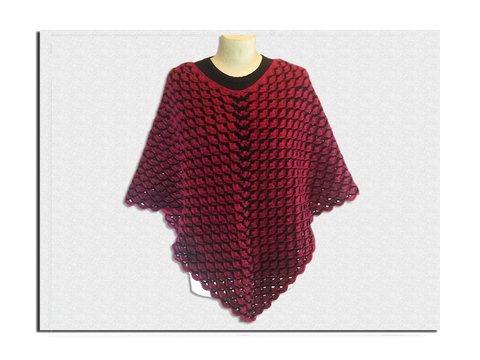 Häkelanleitung - Poncho Bordeaux - alle Größen