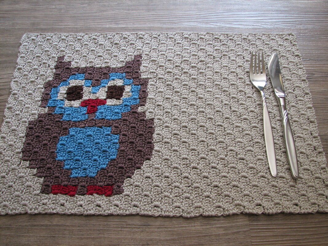 Häkelanleitung Tischset "Eule" - Bild 2