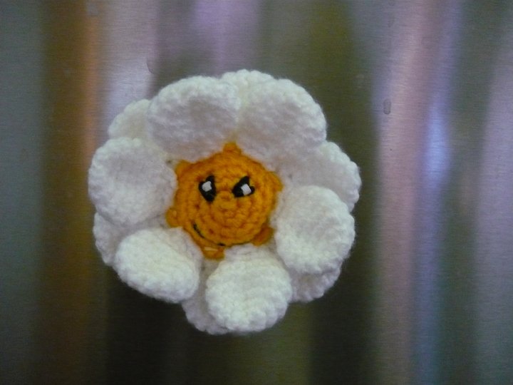 Häkelanleitung Blume Magnet