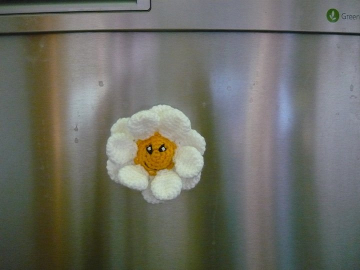 Häkelanleitung Blume Magnet